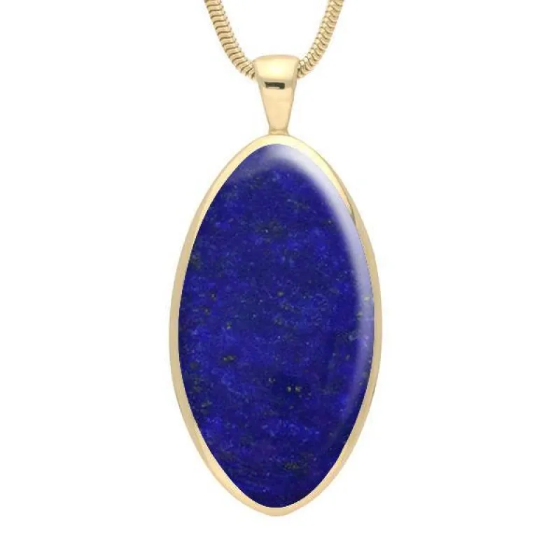 9ct Yellow Gold Lapis Lazuli Large Oval Necklace sold by Jura Watches