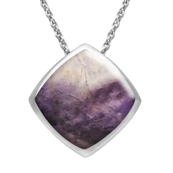 Sterling Silver Blue John Cushion Necklace sold by Jura Watches