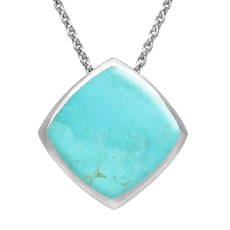 Sterling Silver Turquoise Cushion Necklace sold by Jura Watches