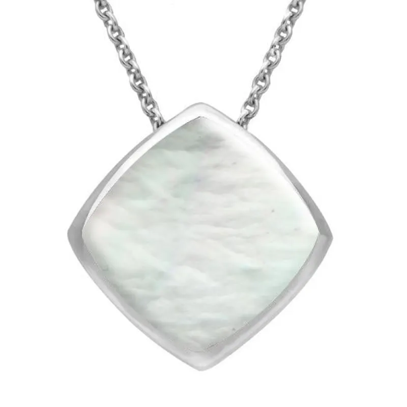 Sterling Silver Mother of Pearl Cushion Necklace sold by Jura Watches