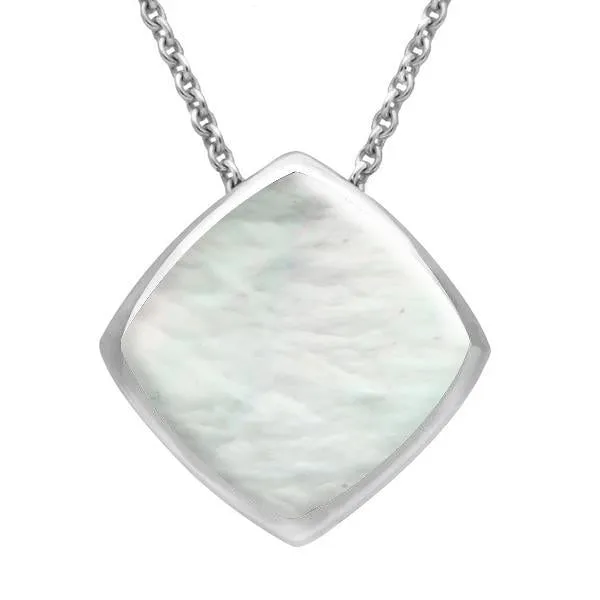 Sterling Silver Mother of Pearl Cushion Necklace sold by Jura Watches