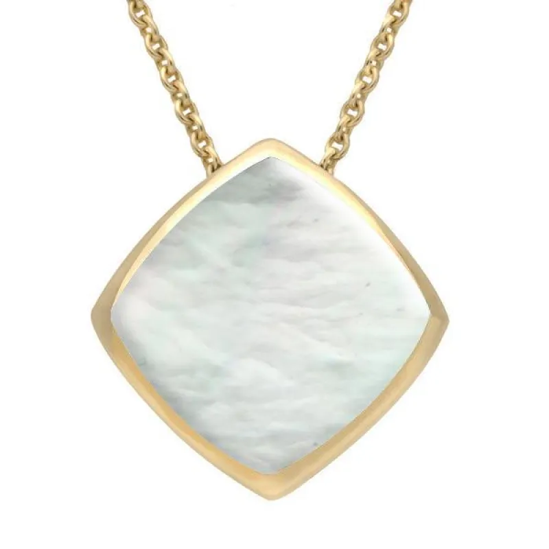 9ct Yellow Gold Mother of Pearl Cushion Necklace sold by Jura Watches