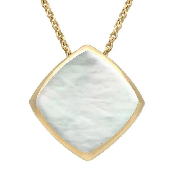 9ct Yellow Gold Mother of Pearl Cushion Necklace sold by Jura Watches