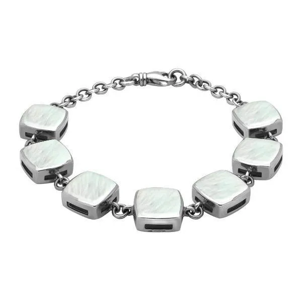 Sterling Silver Mother of Pearl Cushion Bracelet sold by Jura Watches