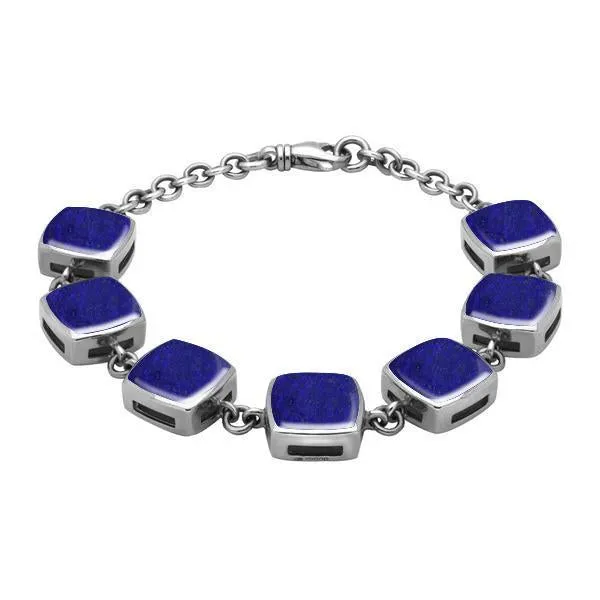 Sterling Silver Lapis Lazuli Cushion Bracelet sold by Jura Watches