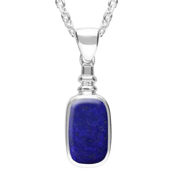 Sterling Silver Lapis Lazuli Oblong Bottle Top Necklace sold by Jura Watches