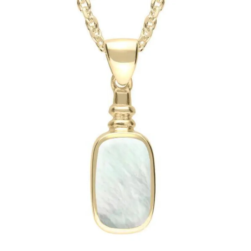 9ct Yellow Gold Mother of Pearl Oblong Bottle Top Necklace sold by Jura Watches