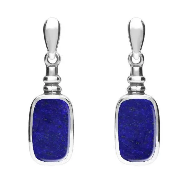Sterling Silver Lapis Lazuli Oblong Bottle Top Drop Earrings sold by Jura Watches