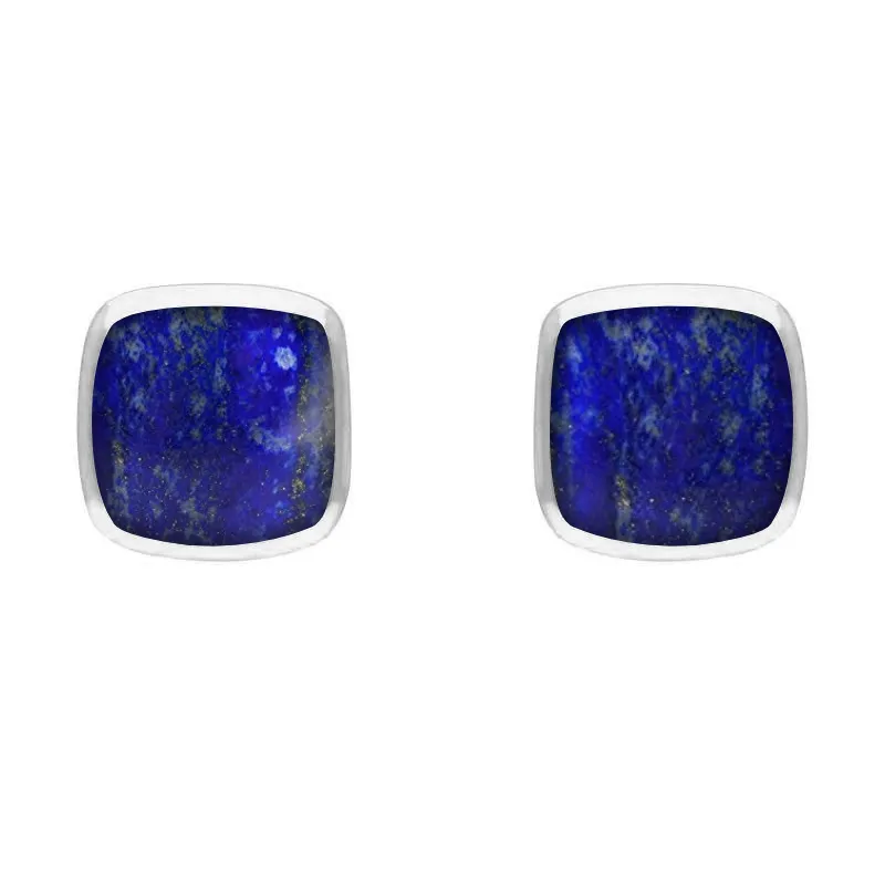 Sterling Silver Lapis Lazuli Dinky Cushion Stud Earrings sold by Jura Watches