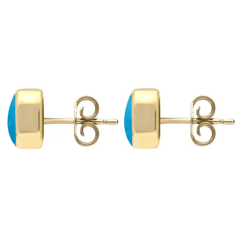 9ct Yellow Gold Turquoise Dinky Cushion Stud Earrings sold by Jura Watches product image thumbnail 2