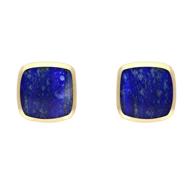 9ct Yellow Gold Lapis Lazuli Dinky Cushion Stud Earrings sold by Jura Watches