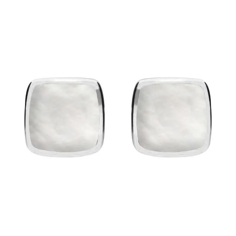 Sterling Silver Mother of Pearl Cushion Stud Earrings sold by Jura Watches