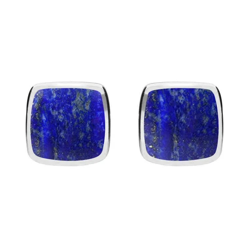Sterling Silver Lapis Lazuli Cushion Stud Earrings sold by Jura Watches