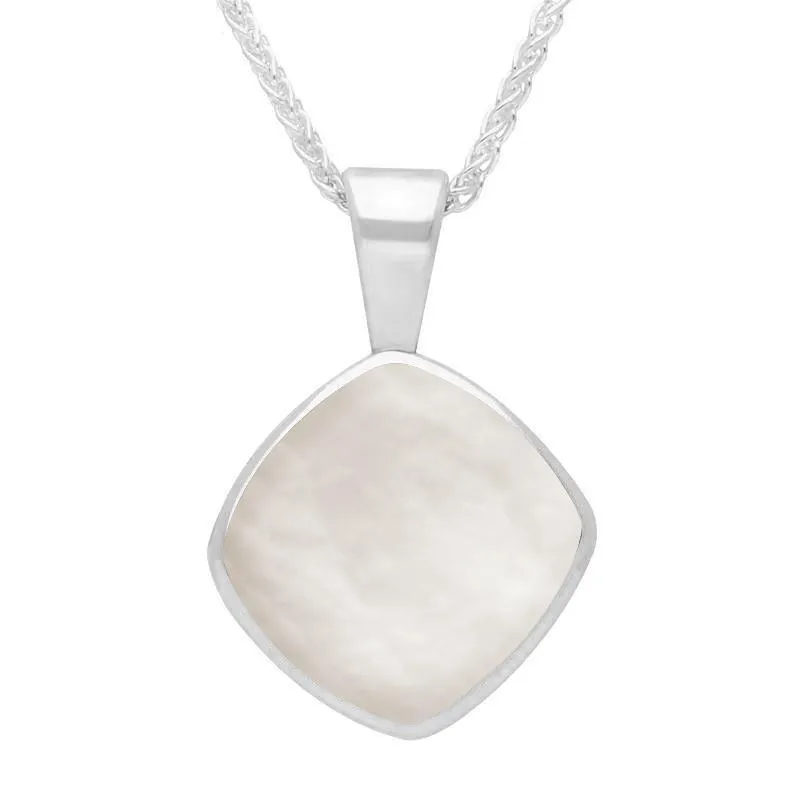 Sterling Silver Mother of Pearl Cushion Shaped Necklace sold by Jura Watches