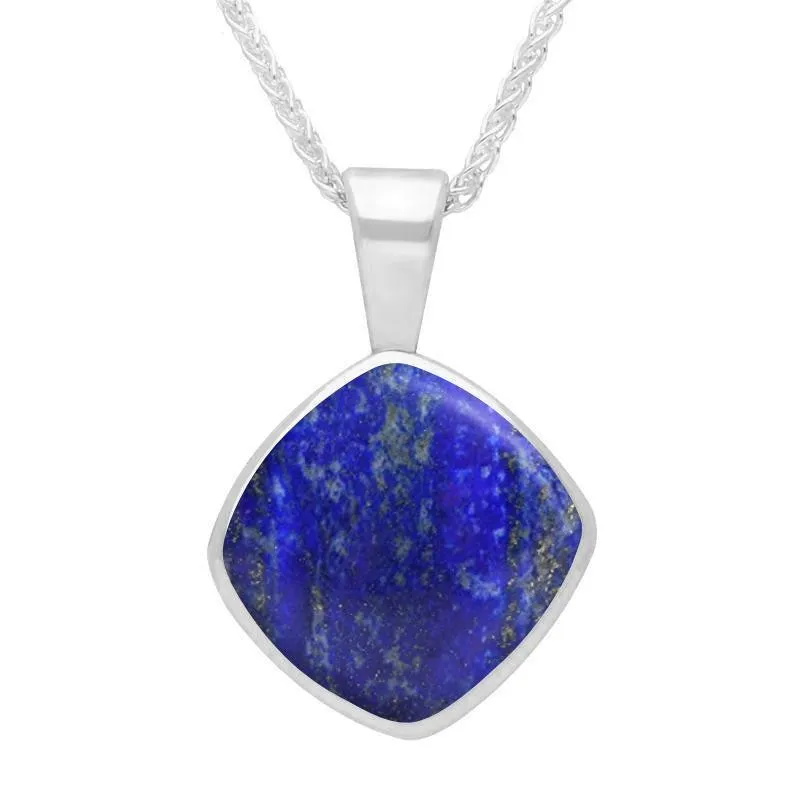 Sterling Silver Lapis Lazuli Cushion Shaped Necklace sold by Jura Watches