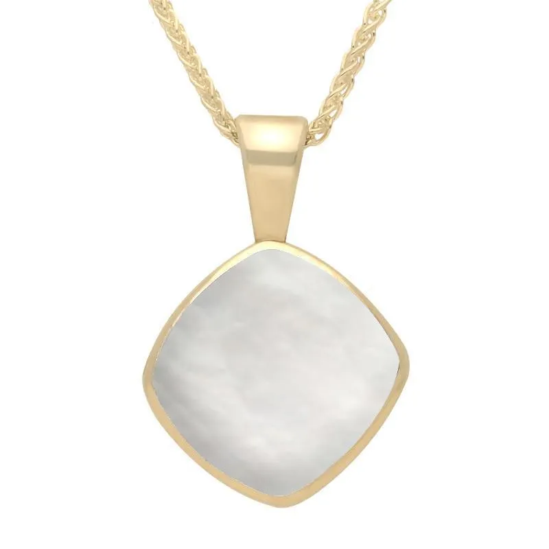 9ct Yellow Gold Mother of Pearl Cushion Shaped Necklace sold by Jura Watches
