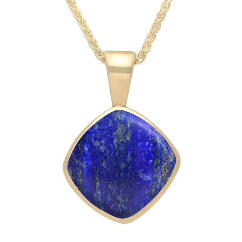 9ct Yellow Gold Lapis Lazuli Cushion Shaped Necklace sold by Jura Watches