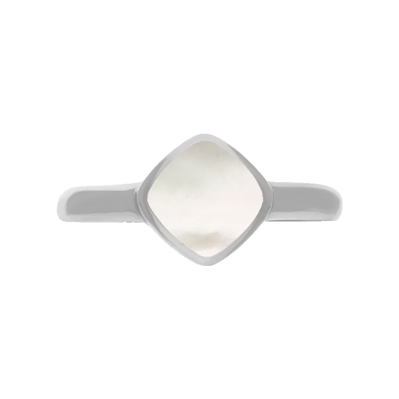 Sterling Silver Mother of Pearl Cushion Ring sold by Jura Watches product image thumbnail 3