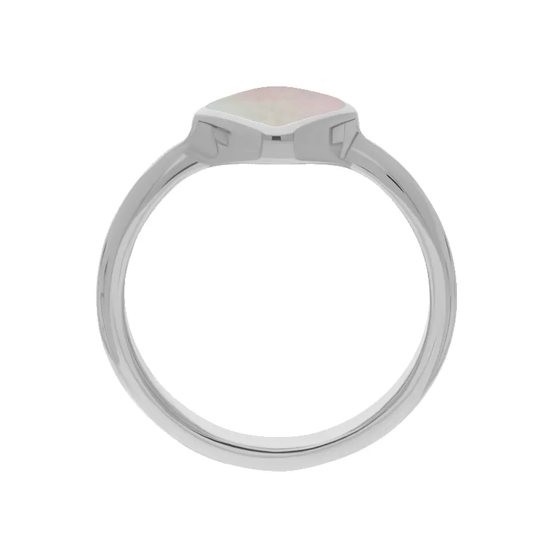 Sterling Silver Pink Mother of Pearl Cushion Ring sold by Jura Watches product image thumbnail 2