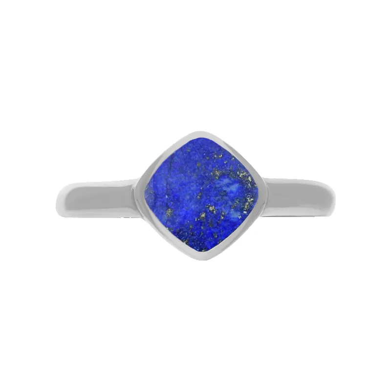 Sterling Silver Lapis Lazuli Cushion Ring sold by Jura Watches product image thumbnail 3