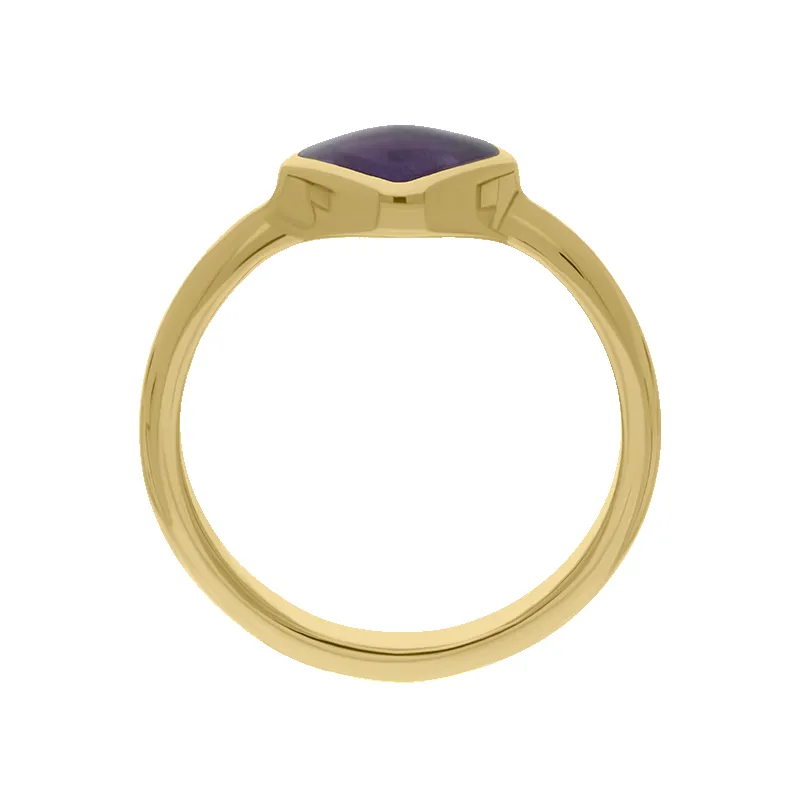9ct Yellow Gold Blue John Cushion Ring sold by Jura Watches product image thumbnail 2