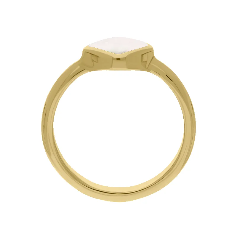 9ct Yellow Gold Mother of Pearl Cushion Ring sold by Jura Watches product image thumbnail 2