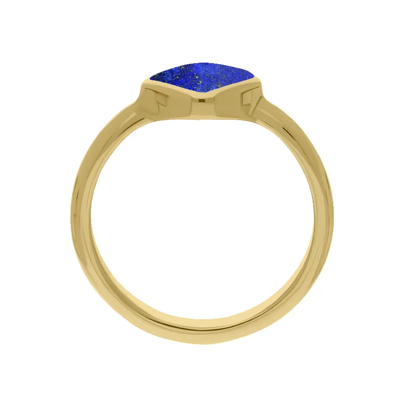 9ct Yellow Gold Lapis Lazuli Cushion Ring sold by Jura Watches product image thumbnail 2