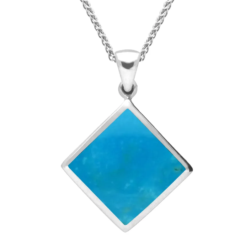 Sterling Silver Turquoise Rhombus Necklace sold by Jura Watches