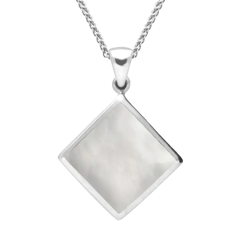 Sterling Silver Mother of Pearl Rhombus Necklace sold by Jura Watches