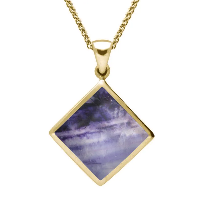 9ct Yellow Gold Blue John Rhombus Necklace sold by Jura Watches