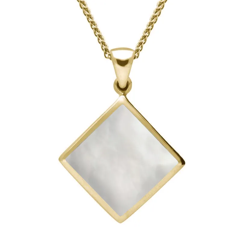 9ct Yellow Gold Mother of Pearl Rhombus Necklace sold by Jura Watches