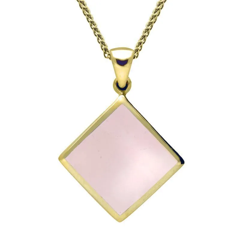 9ct Yellow Gold Pink Mother of Pearl Rhombus Necklace sold by Jura Watches