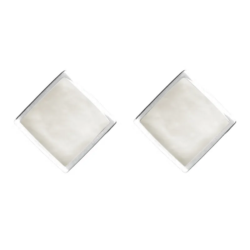 Sterling Silver Mother of Pearl Rhombus Earrings sold by Jura Watches