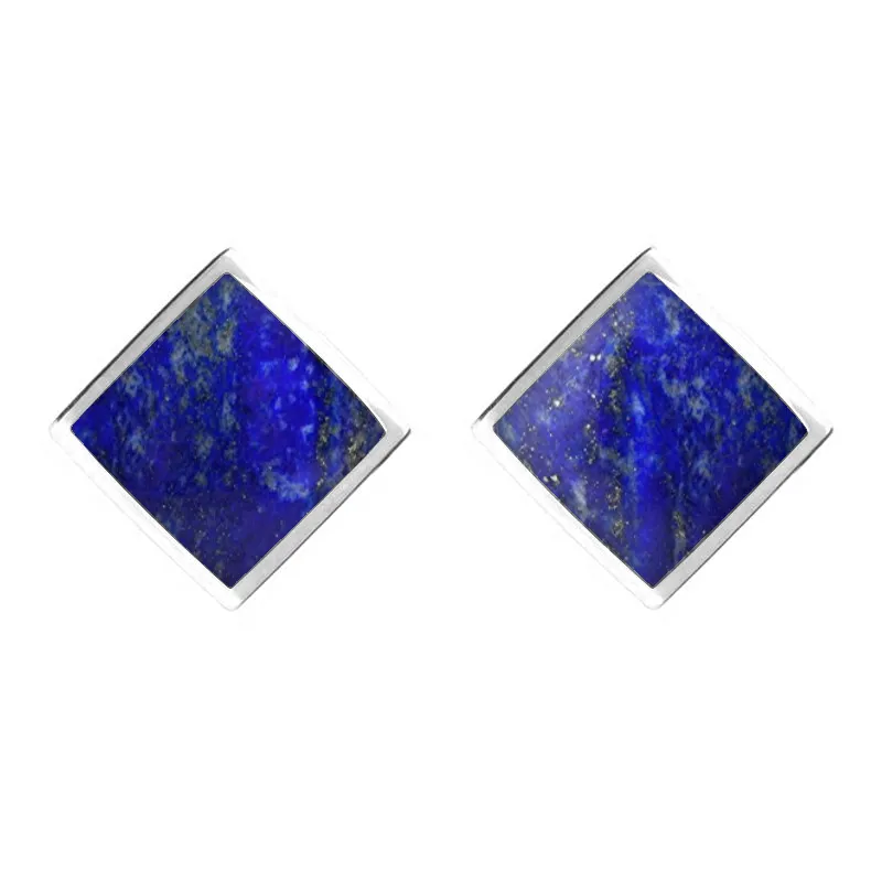 Sterling Silver Lapis Lazuli Rhombus Earrings sold by Jura Watches