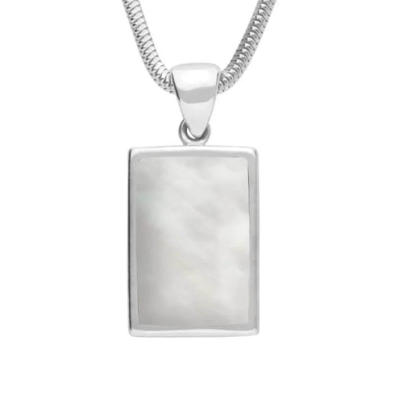 Sterling Silver Mother of Pearl Oblong Necklace sold by Jura Watches