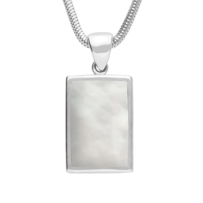 Sterling Silver Mother of Pearl Oblong Necklace sold by Jura Watches