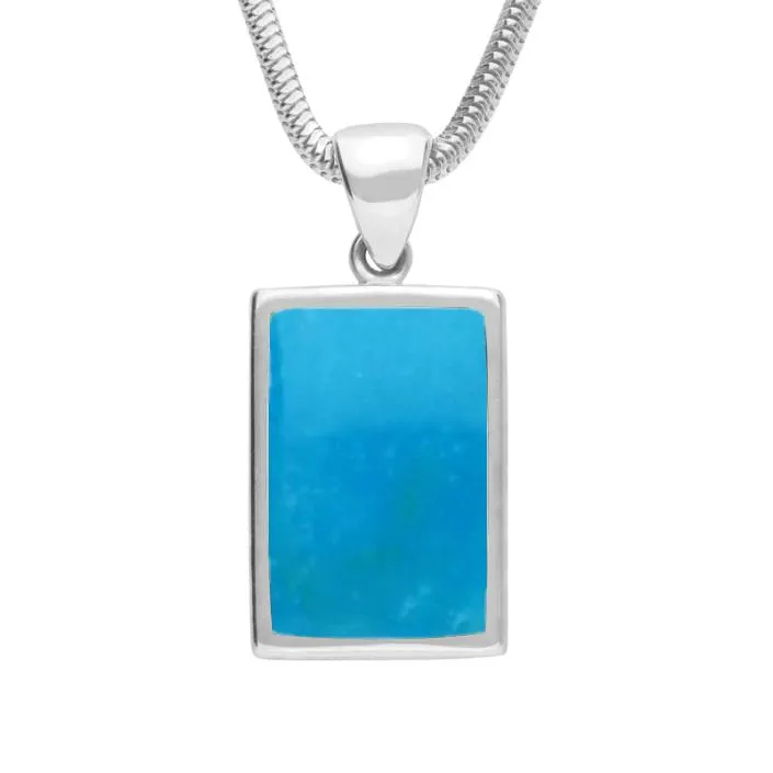 Sterling Silver Turquoise Oblong Necklace sold by Jura Watches