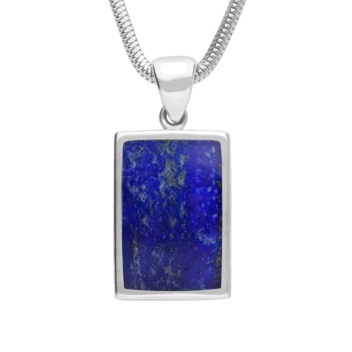 Sterling Silver Lapis Lazuli Oblong Necklace sold by Jura Watches