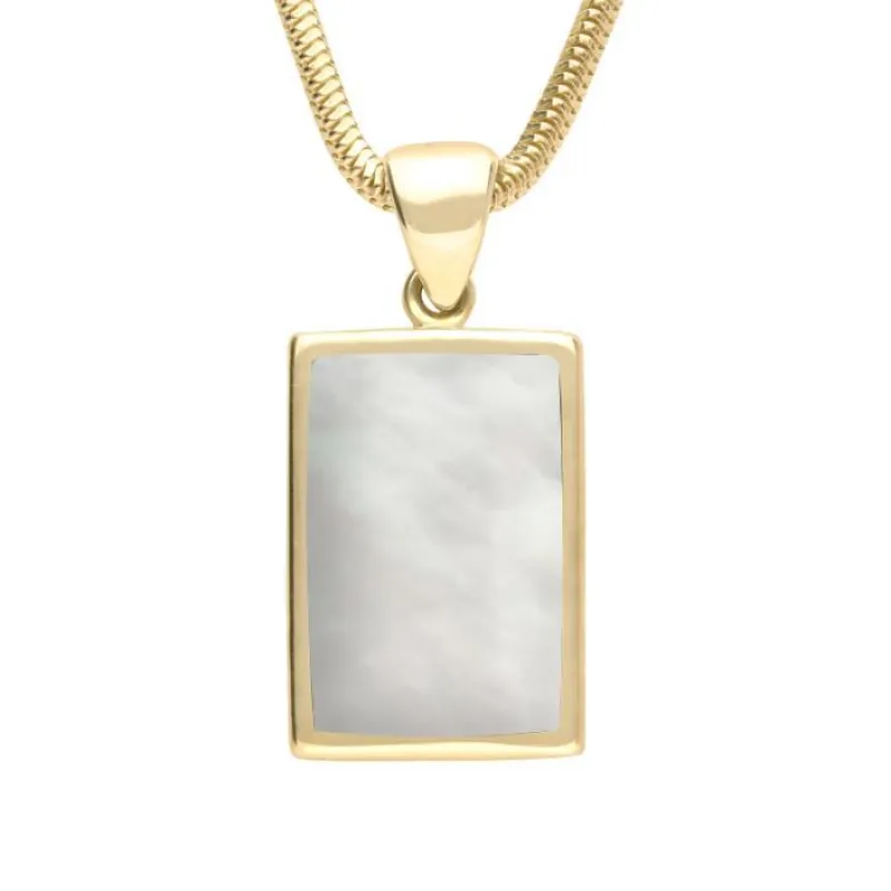 9ct Yellow Gold Mother of Pearl Oblong Necklace sold by Jura Watches