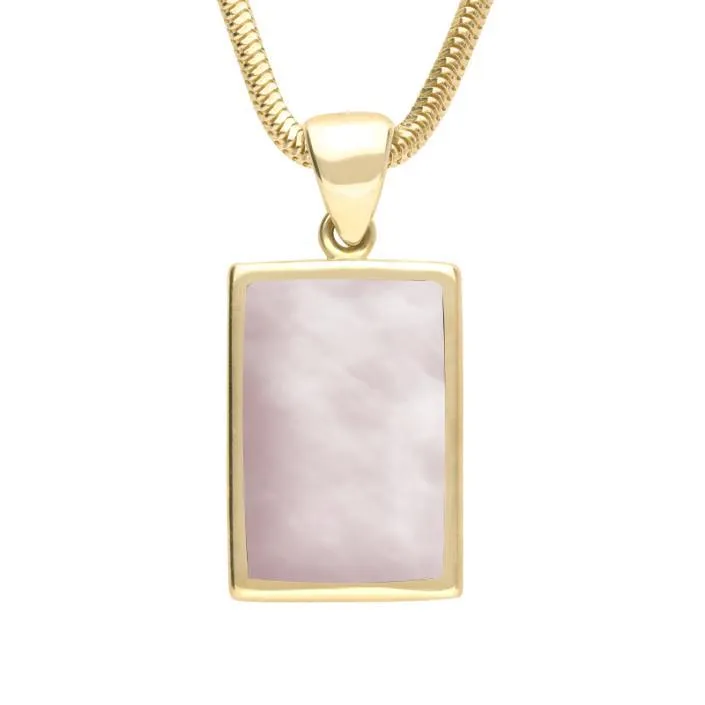 9ct Yellow Gold Pink Mother of Pearl Oblong Necklace sold by Jura Watches