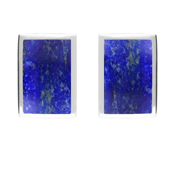 Sterling Silver Lapis Lazuli Oblong Stud Earrings sold by Jura Watches