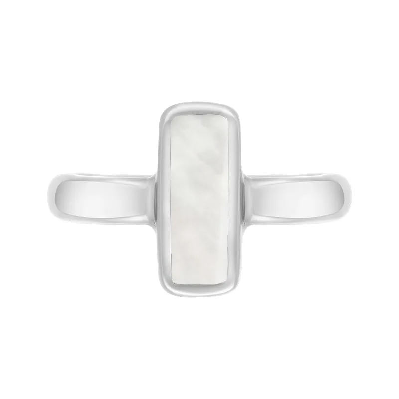 Sterling Silver Mother of Pearl Slim Oblong Ring sold by Jura Watches product image thumbnail 2