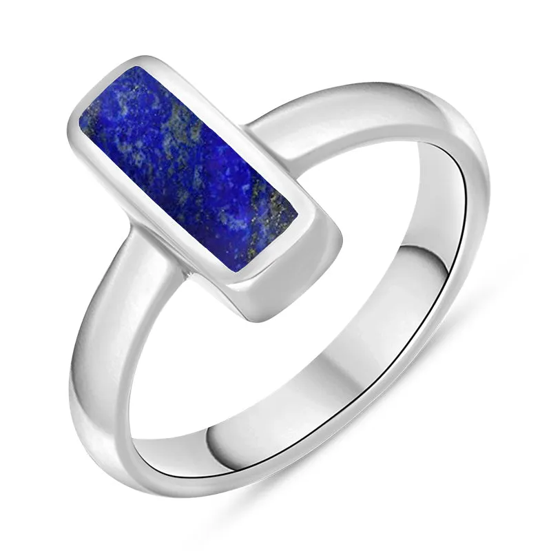 Sterling Silver Lapis Lazuli Slim Oblong Ring sold by Jura Watches
