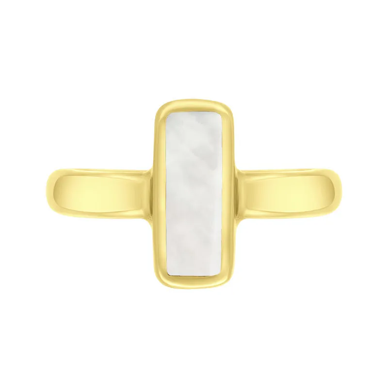 9ct Yellow Gold Mother of Pearl Slim Oblong Ring sold by Jura Watches product image thumbnail 2
