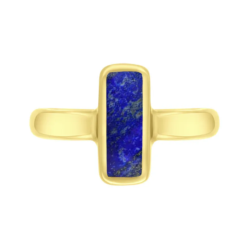9ct Yellow Gold Lapis Lazuli Slim Oblong Ring sold by Jura Watches product image thumbnail 3