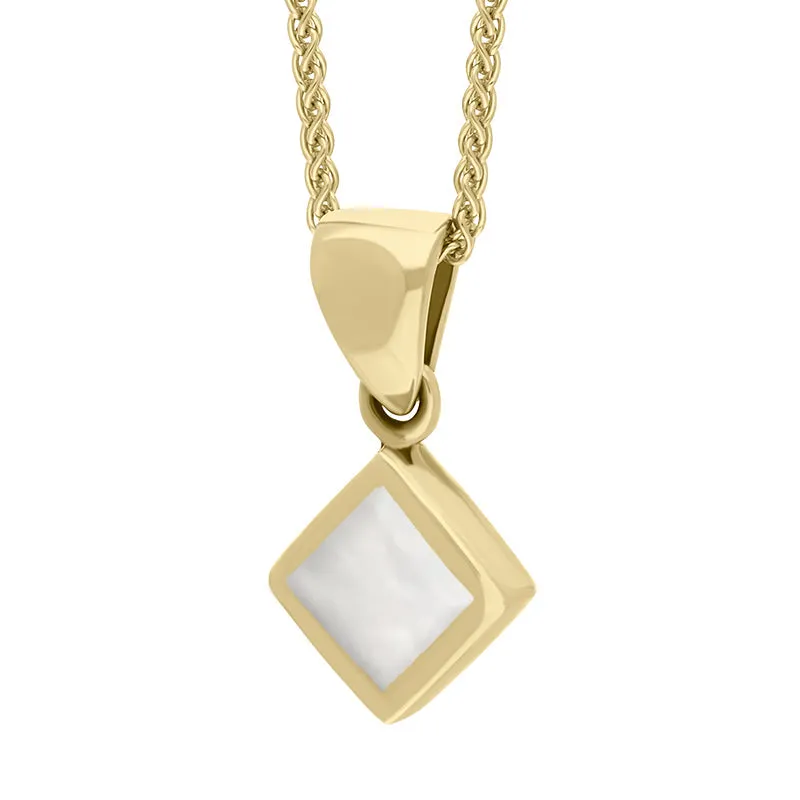 9ct Yellow Gold Mother of Pearl Dinky Square Necklace sold by Jura Watches product image thumbnail 2