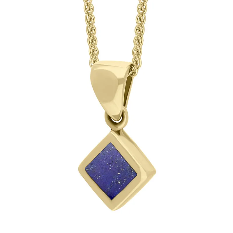 9ct Yellow Gold Lapis Lazuli Dinky Square Necklace sold by Jura Watches product image thumbnail 2