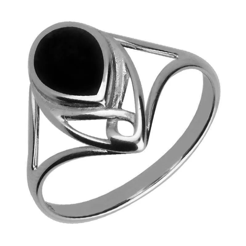 Sterling Silver Whitby Jet Pear Shaped Celtic Four Piece Set sold by Jura Watches product image thumbnail 2