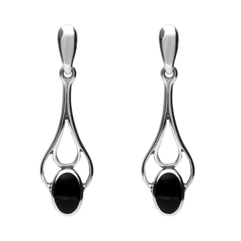 Sterling Silver Whitby Jet Oval Spoon Drop Four Piece Set sold by Jura Watches product image thumbnail 3