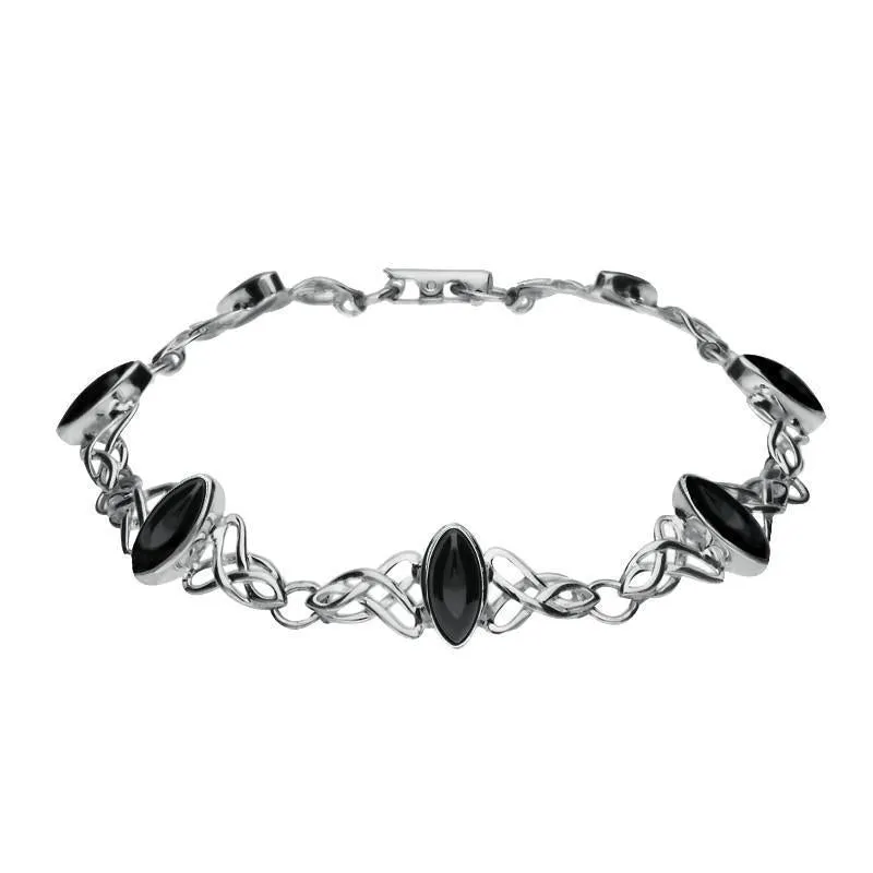 Sterling Silver Whitby Jet Celtic Marquise Piece Set sold by Jura Watches product image thumbnail 5
